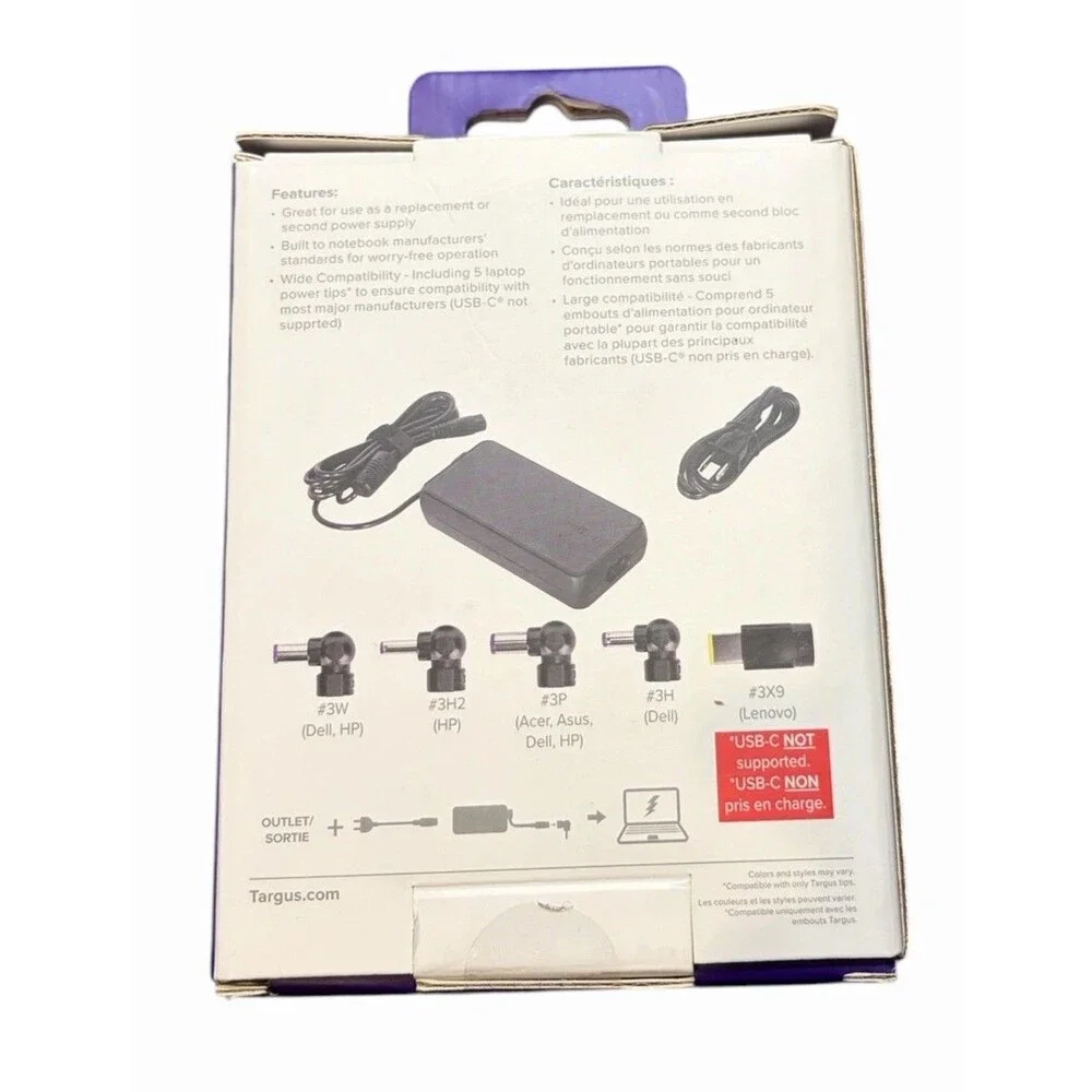Targus APA9OUS-92BL 90W Semi-Slim Universal Legacy Laptop Charger